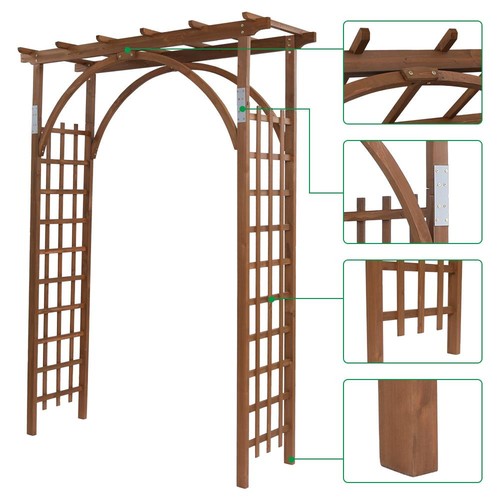 Wooden garden arbor - wooden, arches